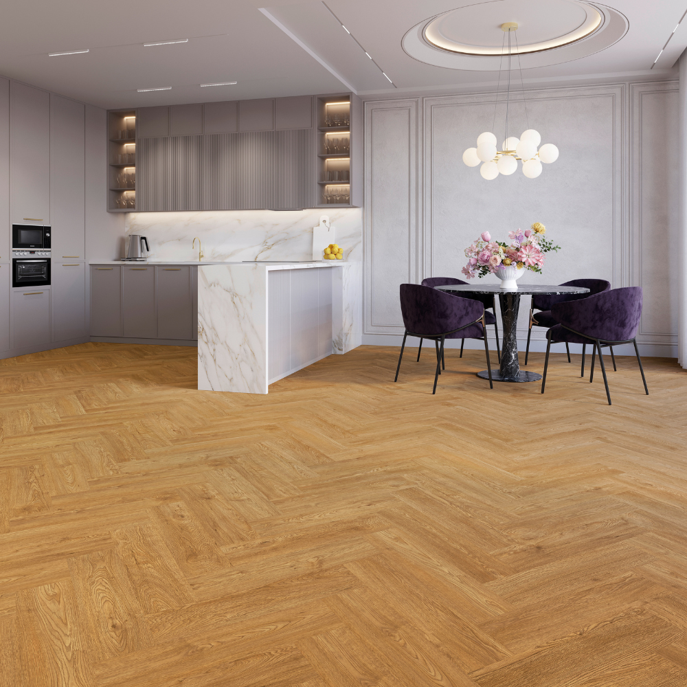 DESIGN 555 Evolut Herringbone 5104 Palm Oak Klebe Vinyl 2,5mm/NS 0,55  63,2 cm x 15,8 cm