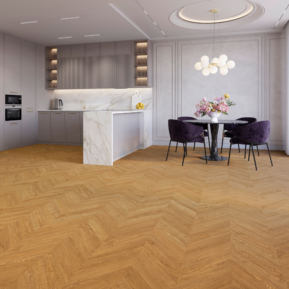 DESIGN 555 Evolut Chevron 5804 Palm Oak Klebe Vinyl 2,5mm/NS 0,55  52,27 cm x 9,24 cm 
