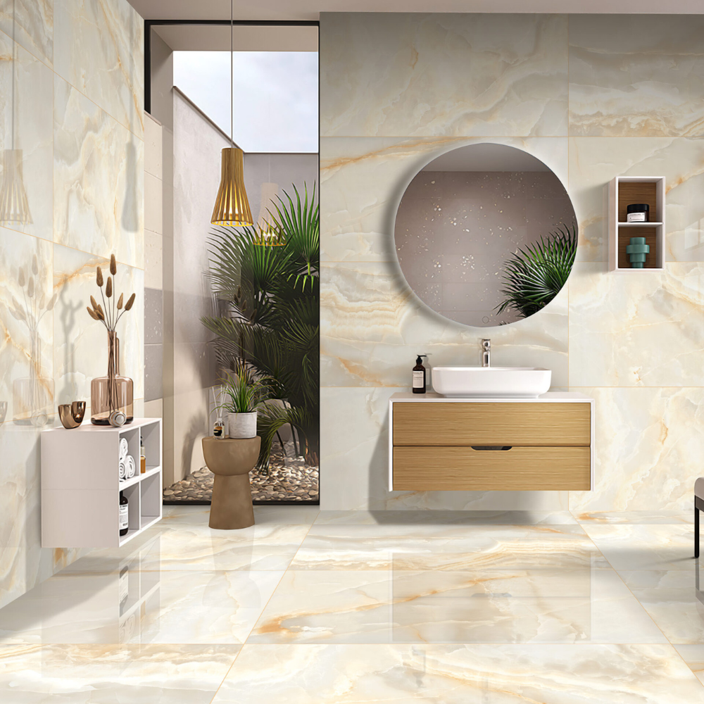 80x80cm Onyx Gold Hochglanz 9mm