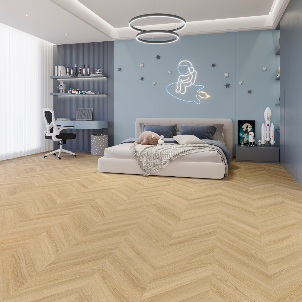 DESIGN 555 Evolut Chevron 5802 Frosty Oak Klebe Vinyl 2,5mm/NS 0,55  52,27 cm x 9,24 cm  