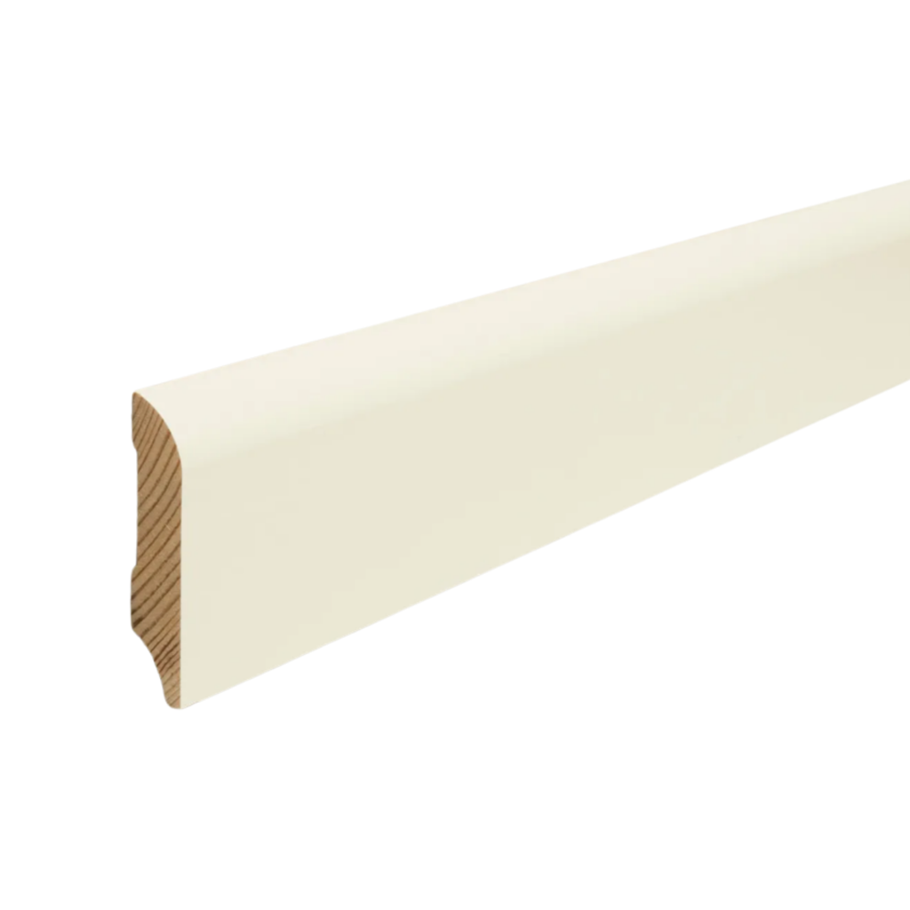 Sockelleiste Kiefer weiß lackiert (9010) WL10 12x58mm weiß RUND#605/615