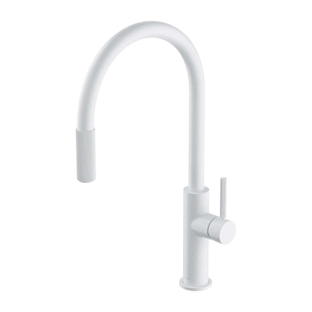 SWITCH Küchenarmatur mit ausziehbarem Auslauf und Filterset Weiß matt SW9059-FD1WM
