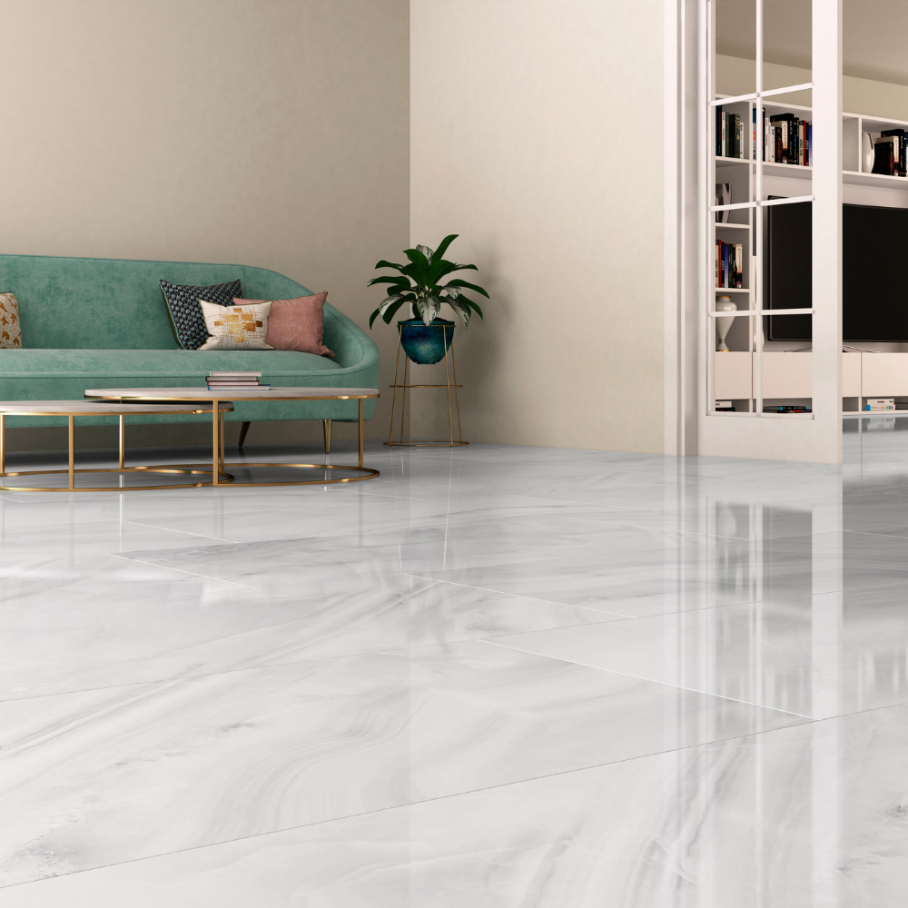 60x60cm Rodas White Hochglanz