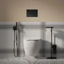 STRONGFRAME Vorwandelement mit ECO-Spülung für Wand-WC + STEEL-R45 WC-Betätigungsplatte aus Edelstahl STFWCECO1R45-RBL
