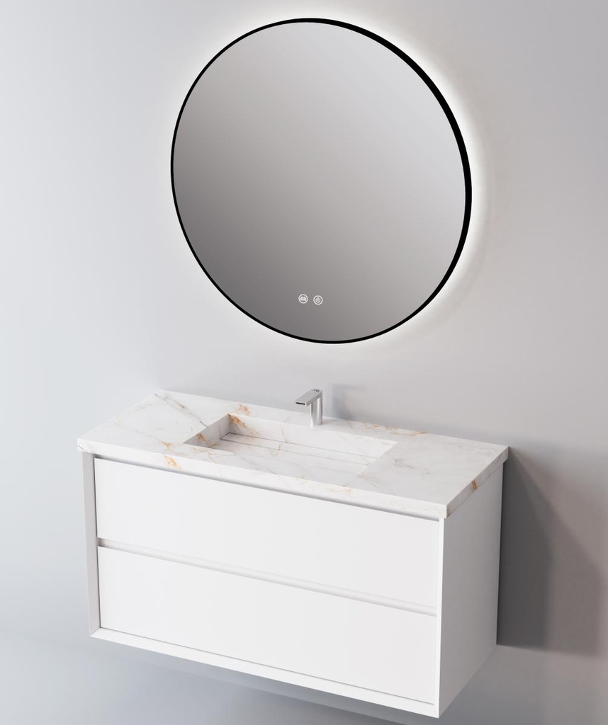 Integrierte Arbeitsplatte aus Feinsteinzeug von Lanic. Breite 101 cm. Storm White EL.101.C.W 