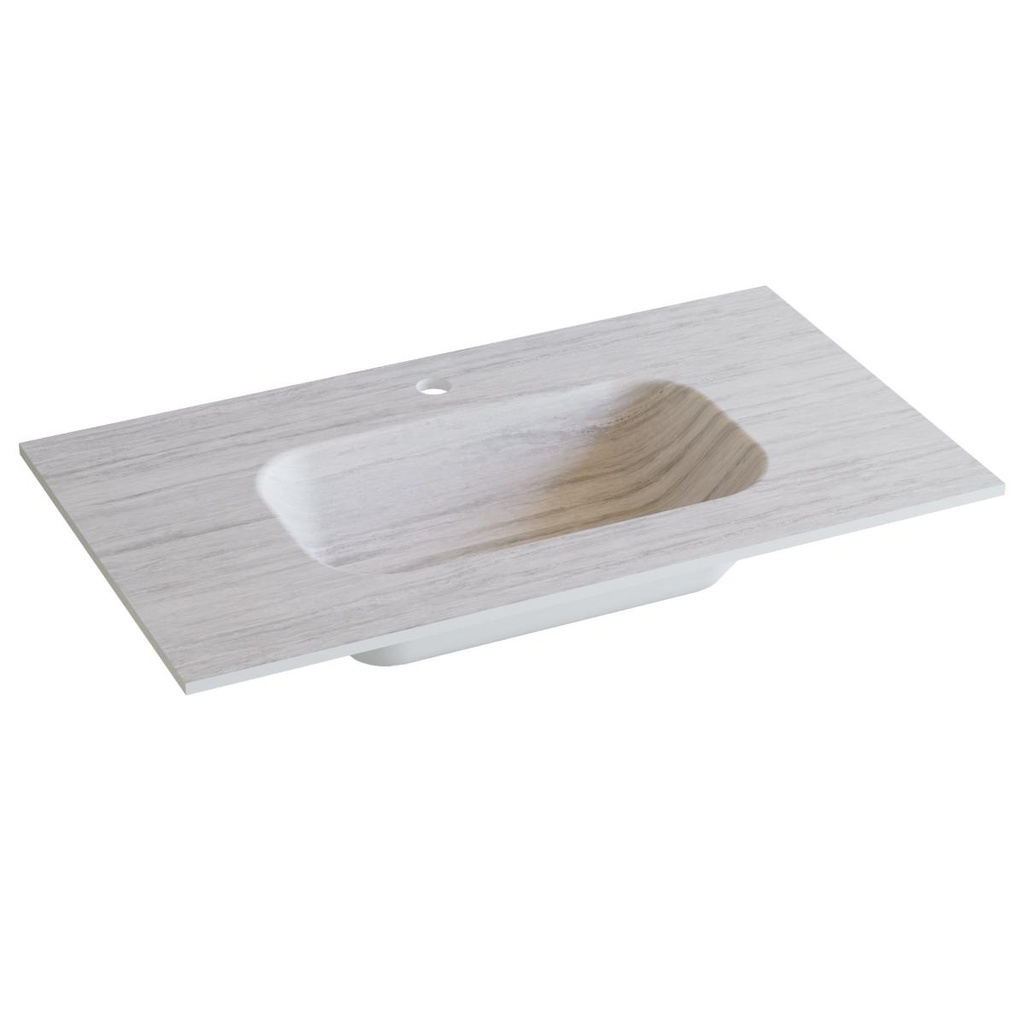 Integrierte Arbeitsplatte aus Feinsteinzeug von Lanicor. Breite 101 cm. Taupe ELR101.T