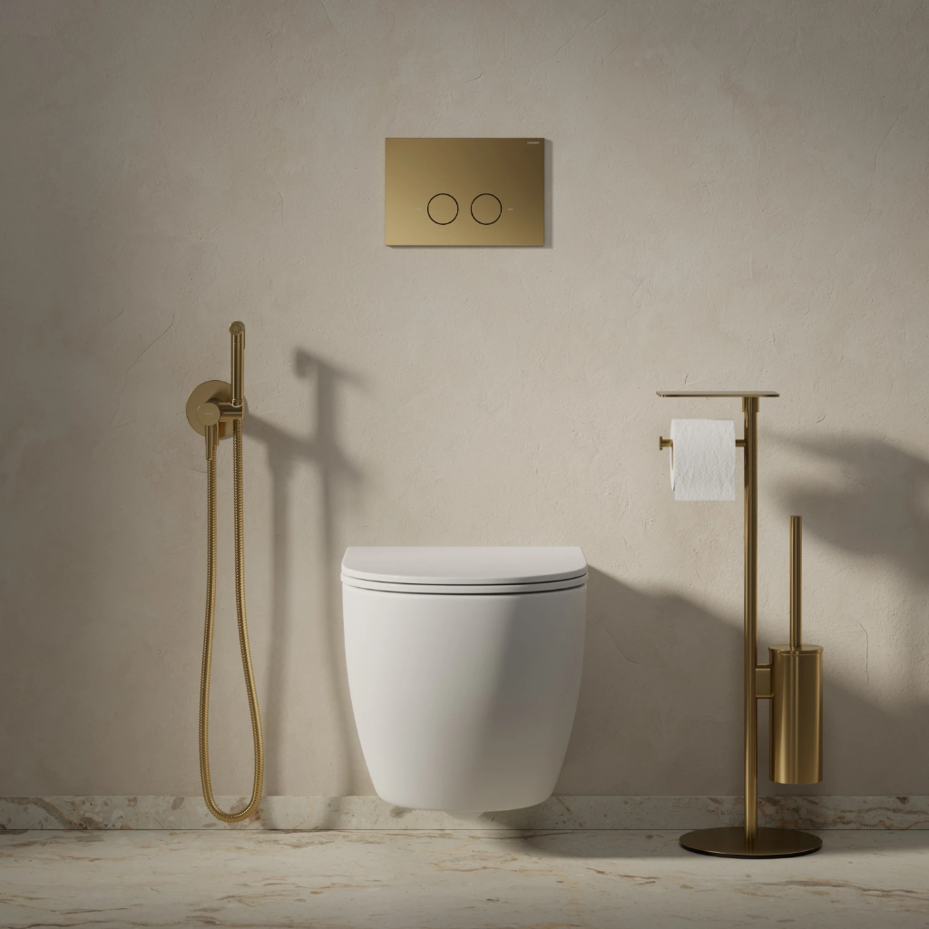 MODERN PROJECT  |  Ständer für Papier- und Toilettenbürste mit Ablage Gold gebürstet (GLB) MP60820GLB