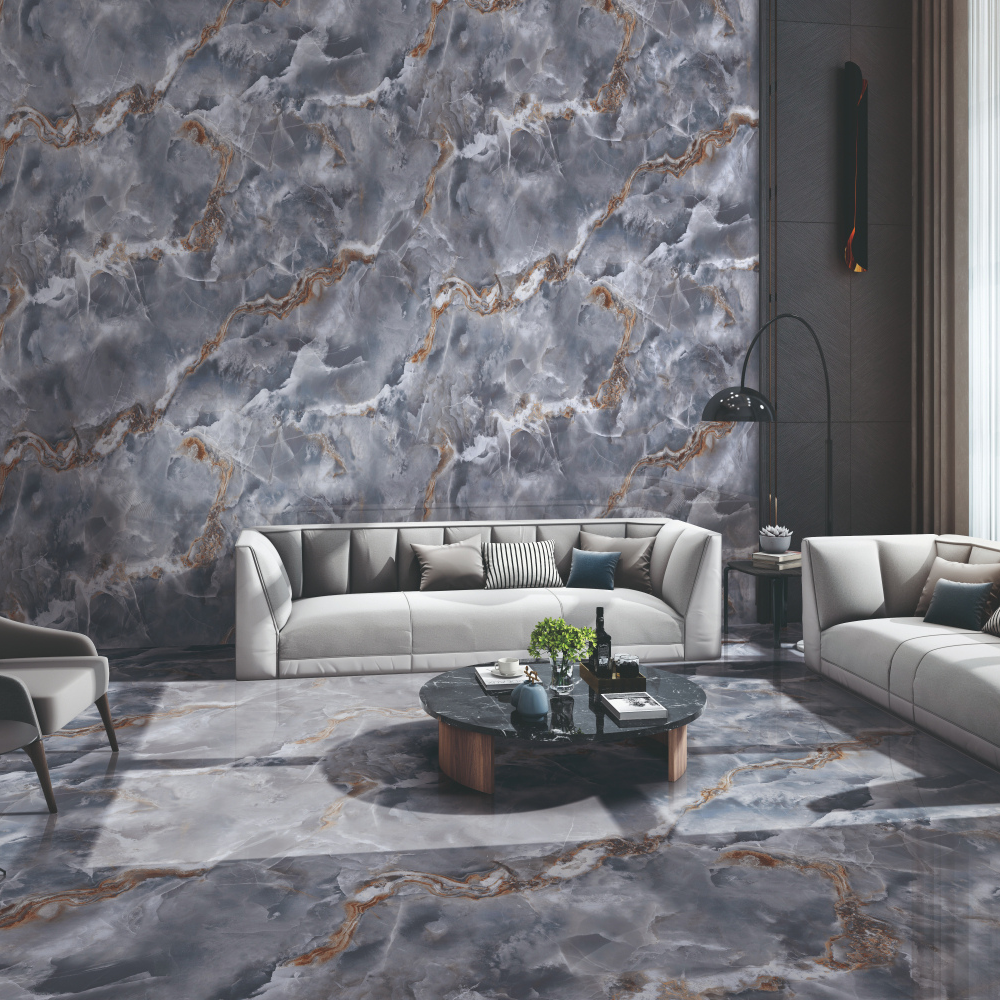  60x120cm Endless Love ONYX Blue Hochglanz  9mm