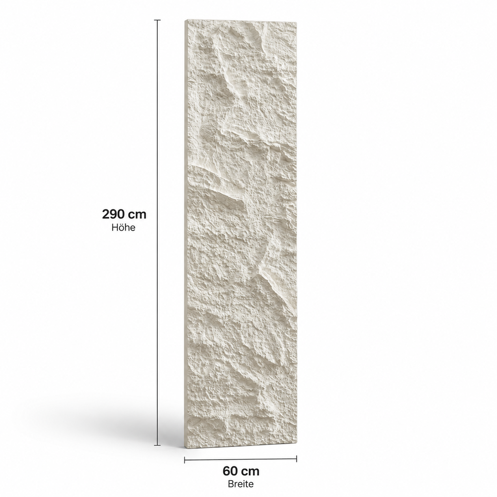 PU- Felsoptik weißer marmor 60x290cm