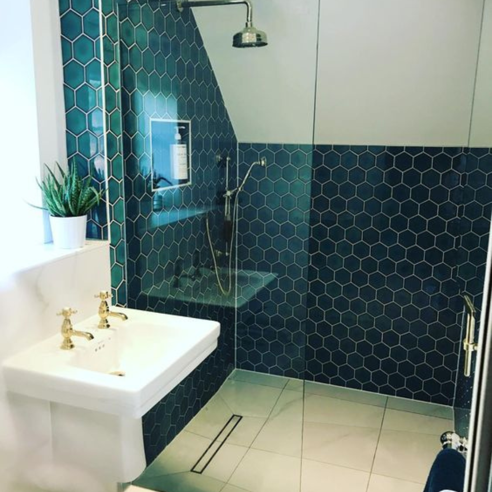 ANTIC Hexagon Navy Glossy 15x17,5cm 