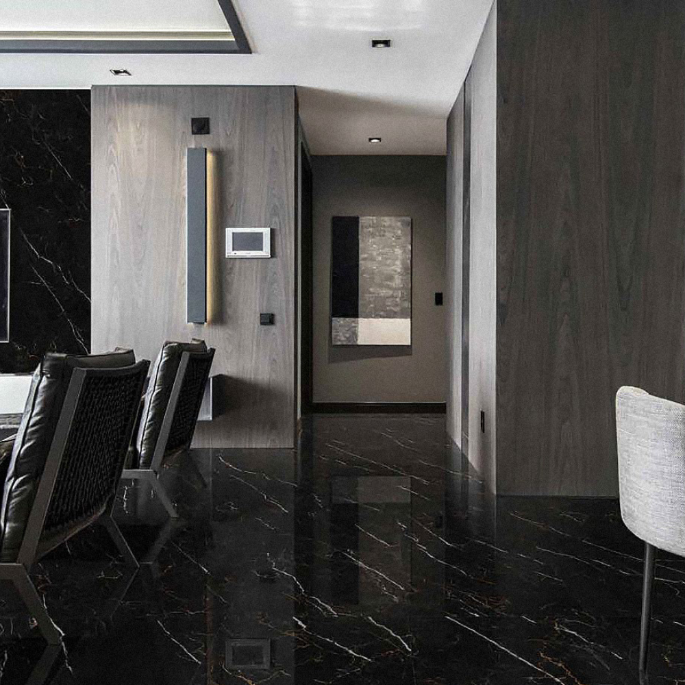 Marquita GOLD Black 120x120cm 