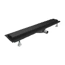 Lowfix Duschrinne mit Vollblende, 100 cm Schwarz seidenmatt (BLH) LOWFIX100GBL