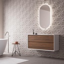 Schrank „Tablero Marino COOL“, 60 x 45 x 54 cm, 2 hängende Schubladen, mattweiß/Nussbaum CL.060.WNOGAL 
