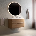Schrank LISTELLO 80 x 45 x 54 cm. 2 hängende Schubladen mit Griff aus gebürsteter Gold TA080.G 